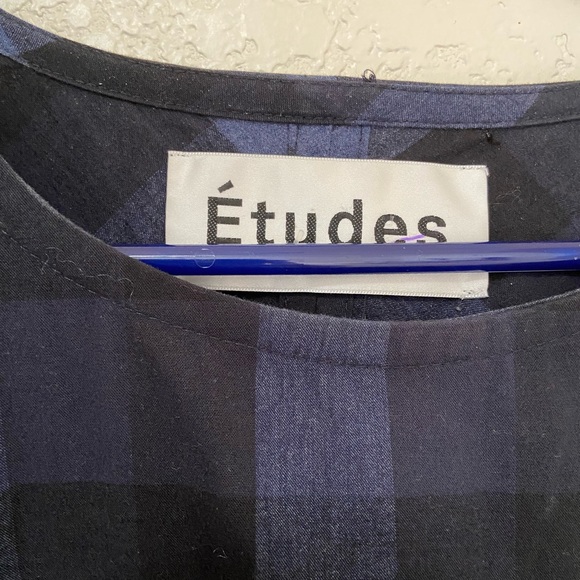 Études black and blue gingham blouse - Picture 3 of 3